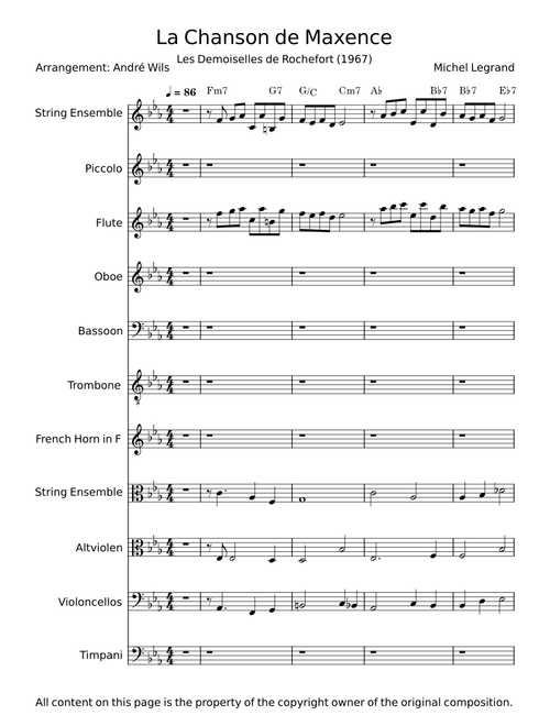 La Chanson de Maxence - Michel Legrand