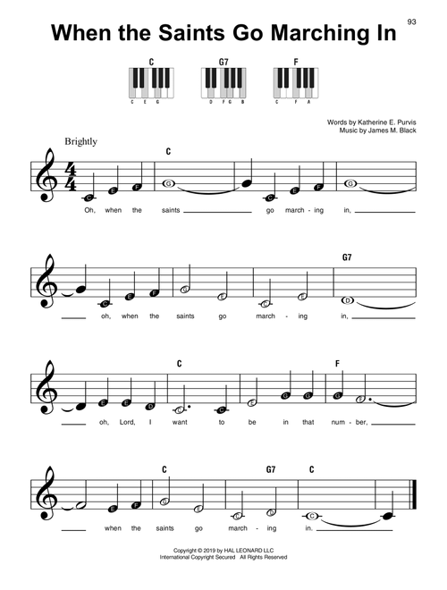 When The Saints Go Marching In - Katherine E. Purvis (Super Easy Piano)