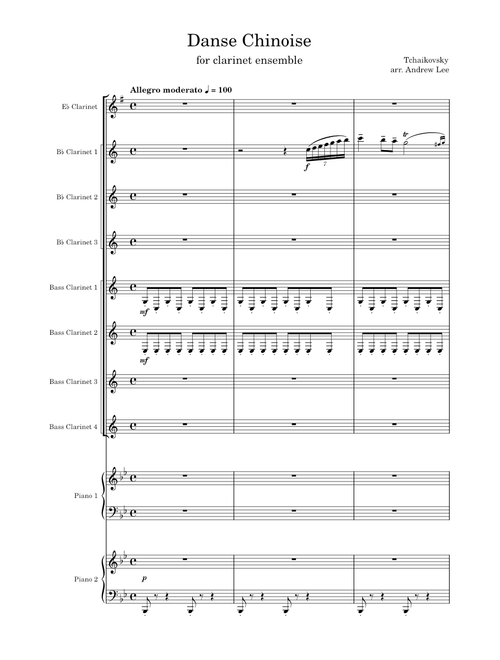 [Clarinet Ensemble] Danse Chinoise from Nutcracker - Tchaikovsky