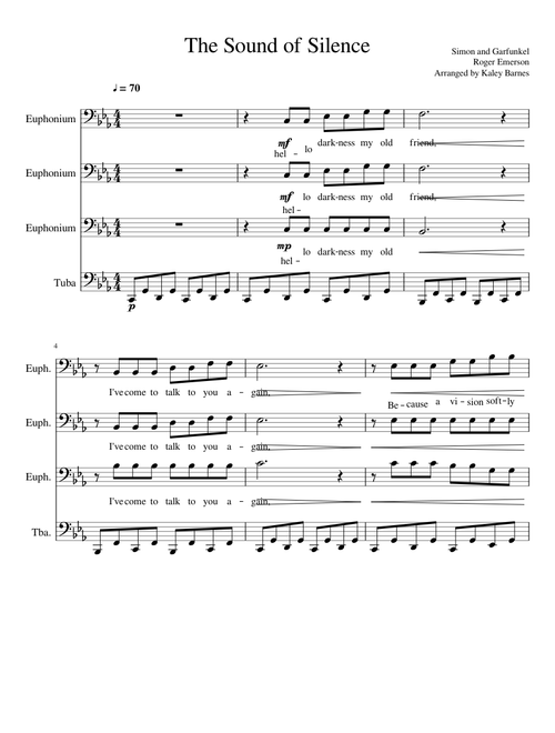 The Sound of Silence-Euphonium Tuba Quartet