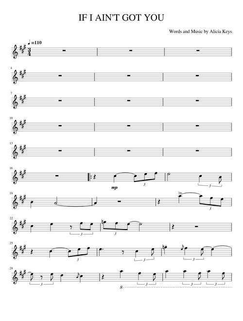 If I Aint Got You with Alto Sax.