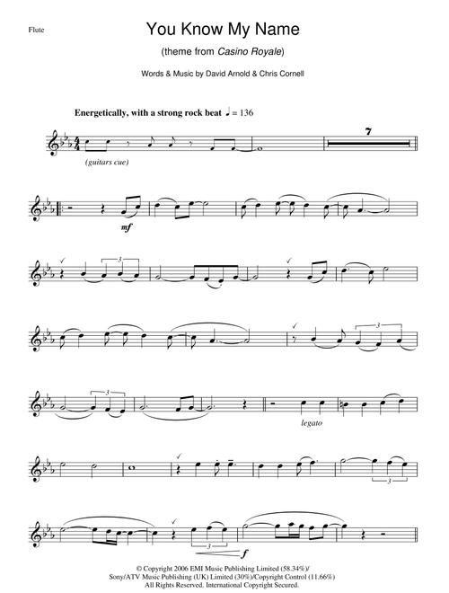 You Know My Name (theme from James Bond: Casino Royale) - Chris Cornell (Flute Solo)