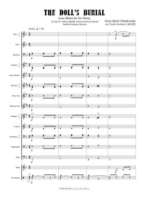 The Doll's Burial (Funeral March) (Arr. Travis Freshner) - P.I. Tchaikovsky (Concert Band)