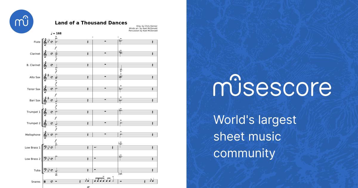 Land of A Thousand Dances Winds and Percussion Kael McDonald Sheet