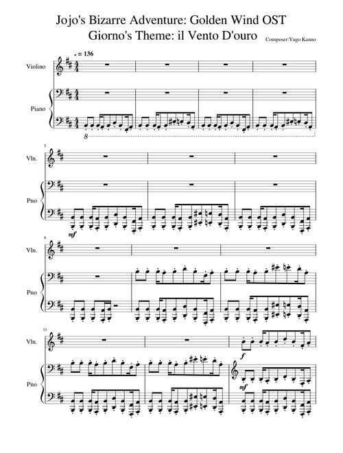 Golden Wind Giorno's Theme