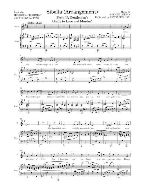 Sibella (Arrangement) - From "A Gentleman's Guide to Love and Murder" by Steven Lutvak