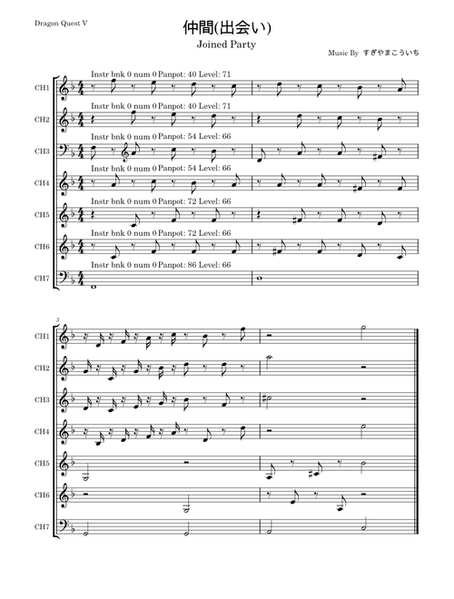 ドラゴンクエストV BGM sheet music by w77cf87b3f3yg1 | Play, print