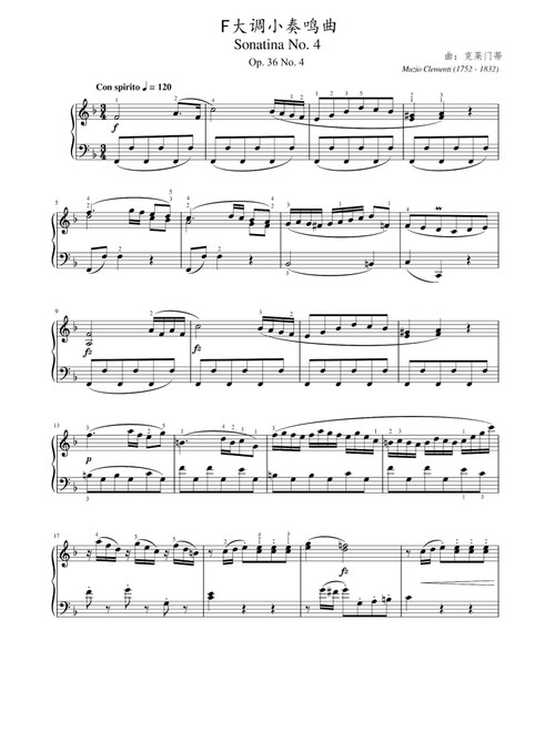 Piano Sonatina Op.36 No.4 - Muzio Clementi (Piano Solo)