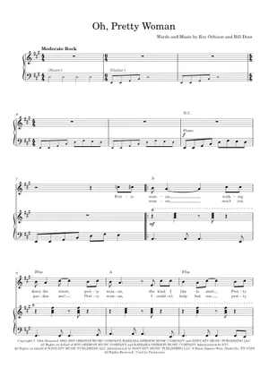 Pretty Woman Notes Play Official version of Oh, Pretty Woman Sheet Music by Roy Orbison ...