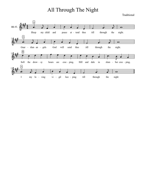 All Through The Night (A) - Bb flute