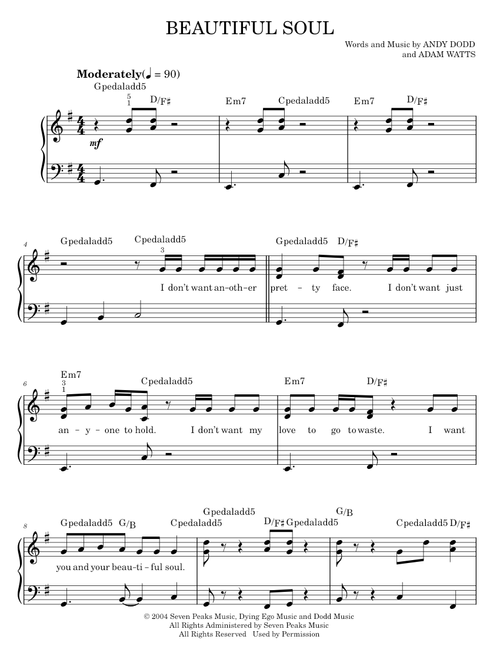 Beautiful soul - Jesse McCartney (Easy Piano)