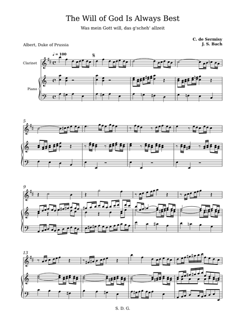 The Will of God Is Always Best - Bach cantata