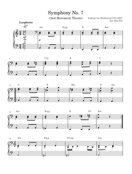 Symphony No. 7, 2nd Movement Theme - Beethoven