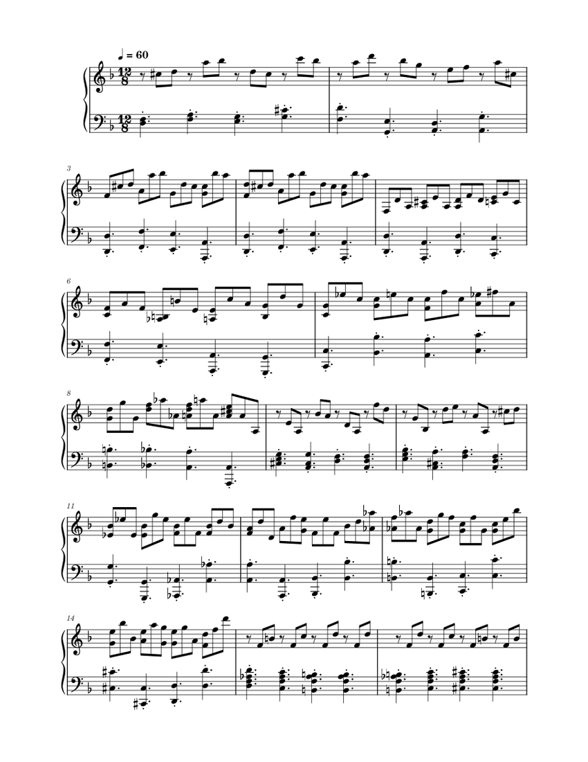 Lacrimosa Wolfgang Amadeus Mozart Sheet music for Piano (Solo