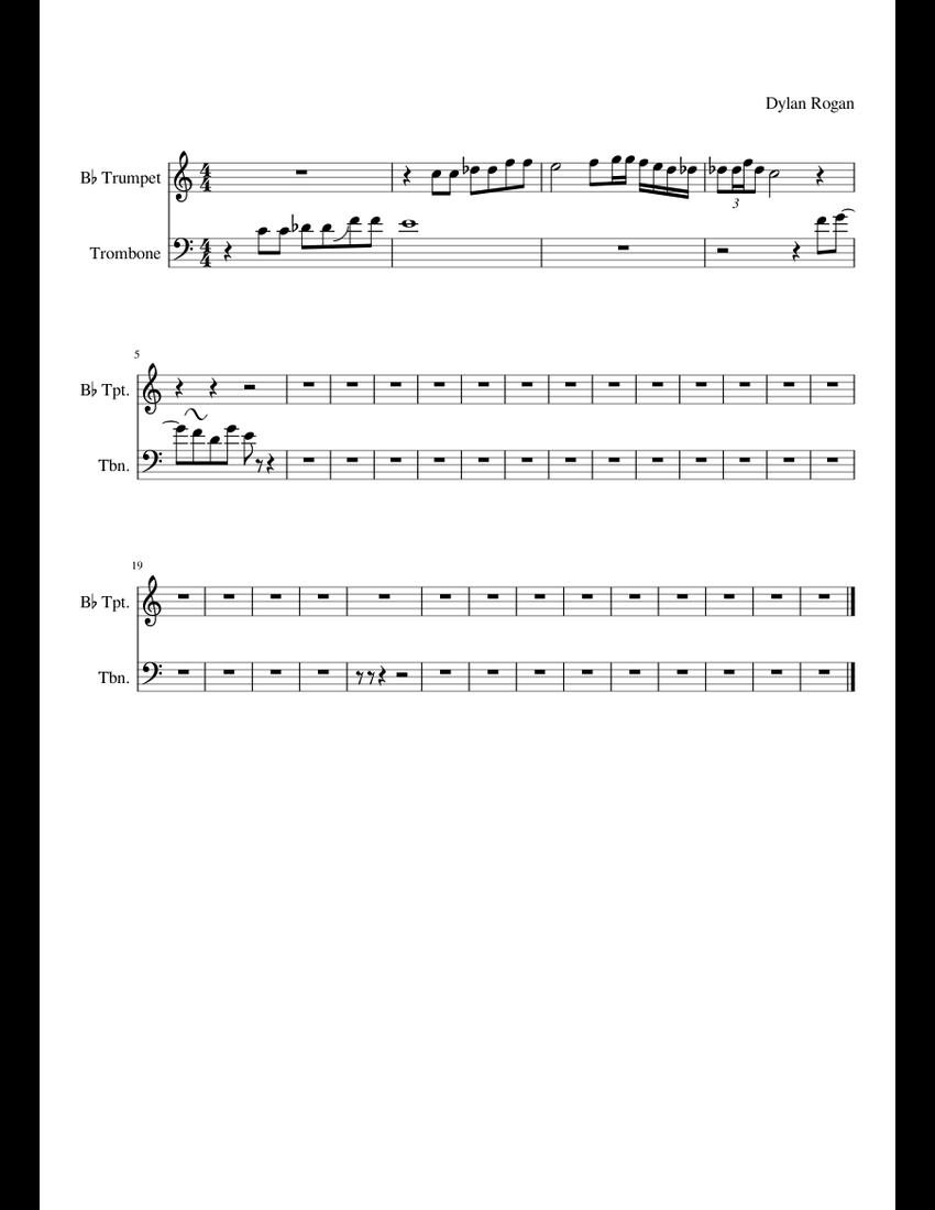 Untitled-2 Sheet Music For Trombone, Trumpet In B-flat (Brass Duet ...