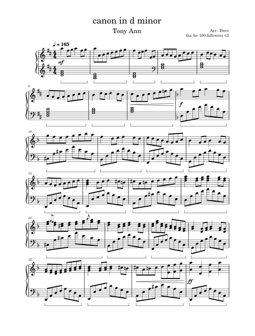 Canon in d minor – Tony Ann