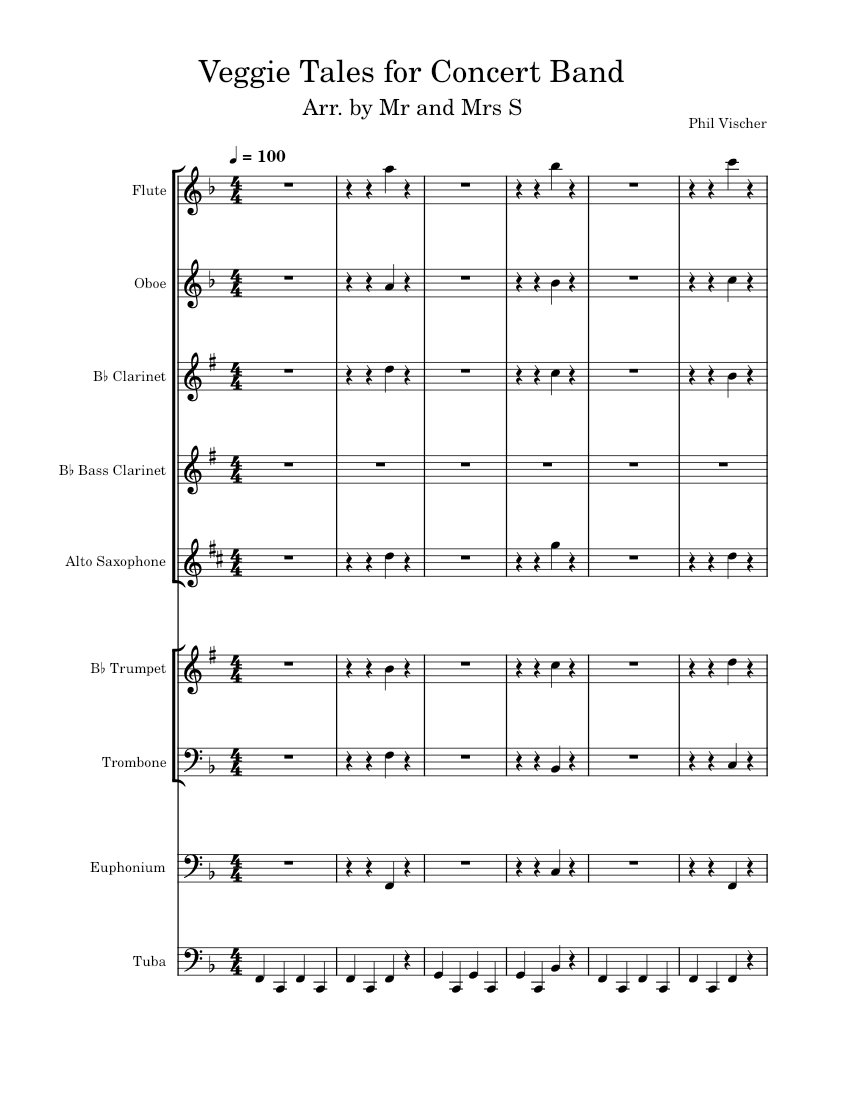 Veggie Tales Main Theme – Phil Vischer Sheet music for Trombone ...