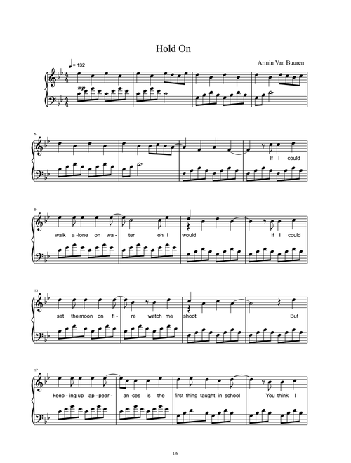 Hold On (Arr. Armin Van Buuren) - Armin Van Buuren; Davina Michelle (Piano Solo)