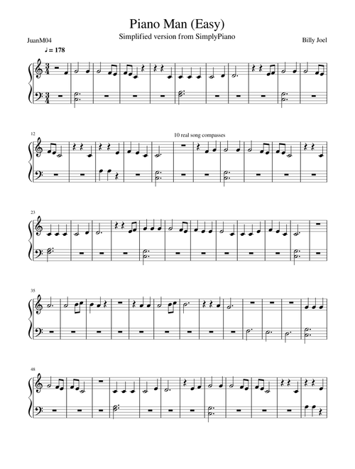 Piano Man (Easy)