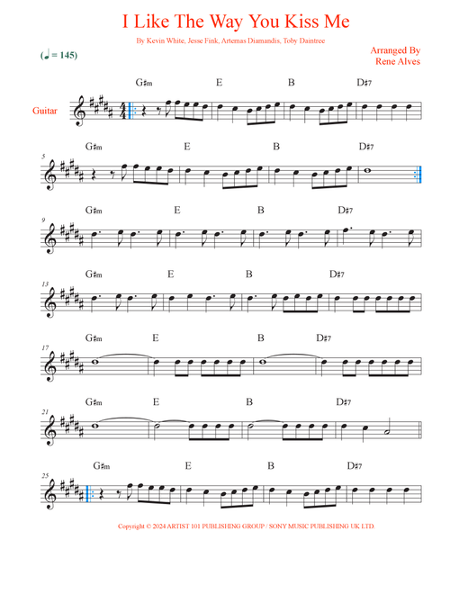 I Like The Way You Kiss Me (Arr. Rene Alves) - Artemas (Guitar and Piano)