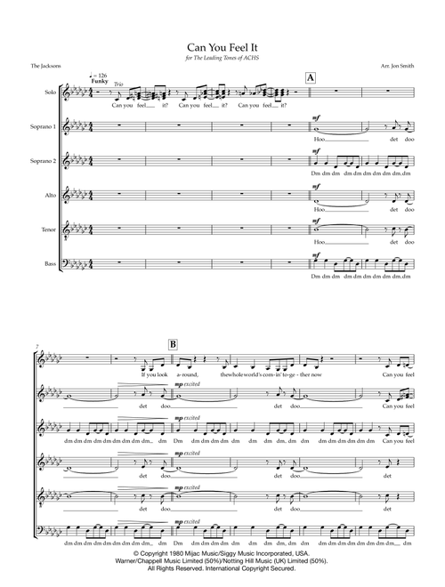 Can You Feel It (Arr. Jon Smith) - The Jackson 5 (Choral, SATB divisi)