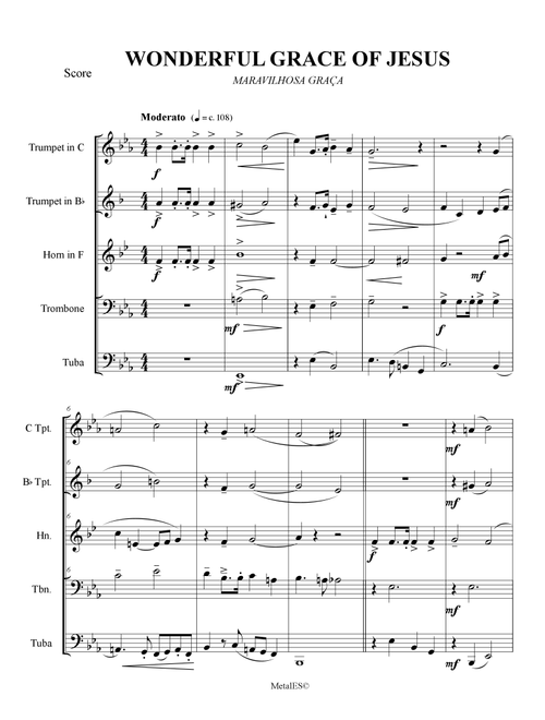 Wonderful grace of jesus (Arr. Jheymes Hainer) - Haldor Lillenas (Brass Ensemble)