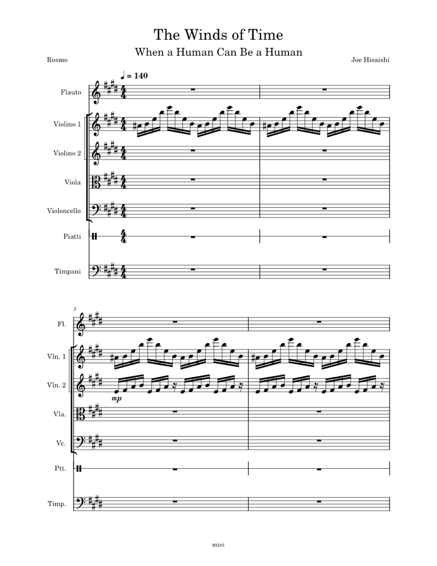 The Wind of Ages – Joe Hisaishi Sheet music for Flute