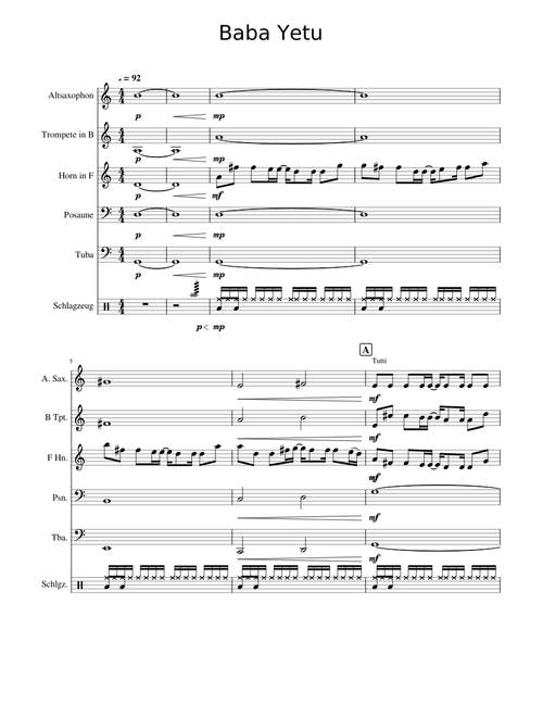 Baba Yetu (Brass Quintet)