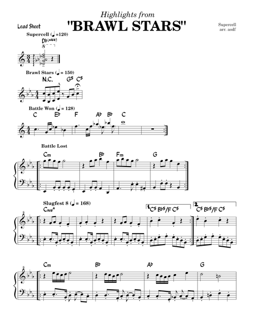 Highlights from "Brawl Stars" (Lead Sheet)