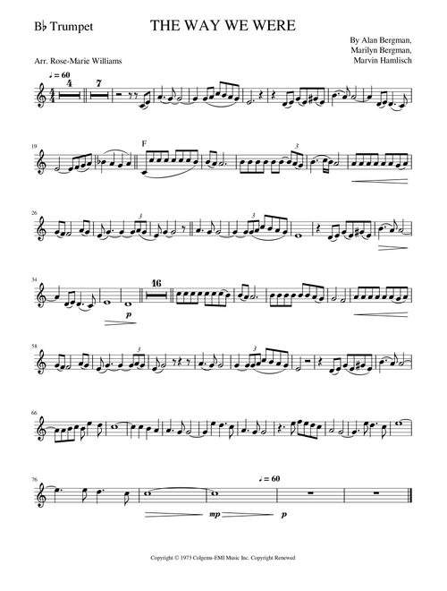 The Way We Were (Arr. Rose-Marie Williams) - Barbra Streisand (Trumpet Solo)