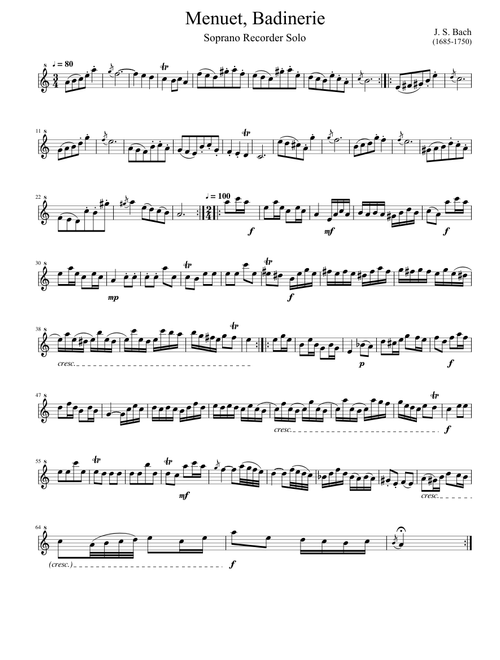 Menuet BWV 1067 and Badinerie