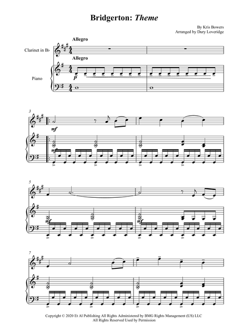 Bridgerton Theme (Arr. Dury Loveridge) - Kris Bowers (Clarinet and Piano)