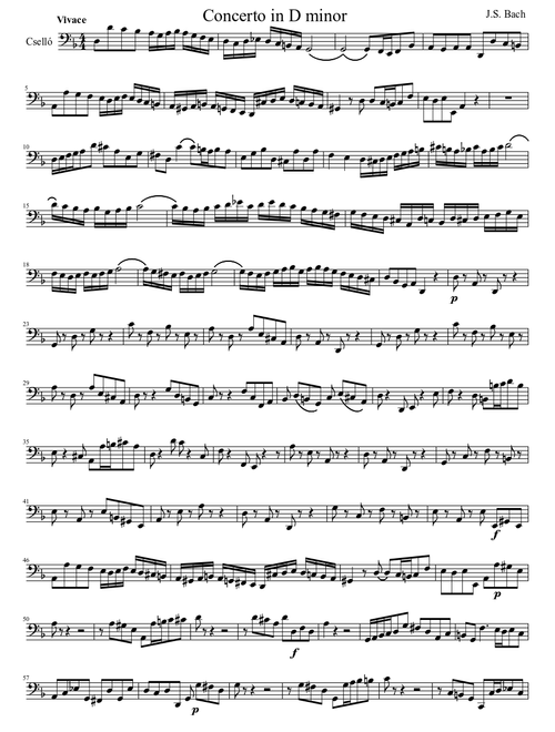 Bach Concerto in D minor Cello