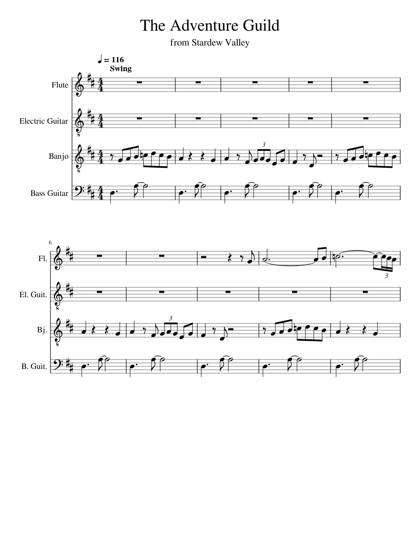 The Adventure Guild - Stardew Valley – Eric Barone Sheet music for