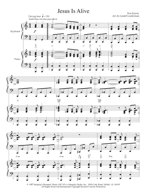 Jesus Is Alive (Arr. Lyndell Leatherman) - Ron Kenoly (Instrumental Duet)