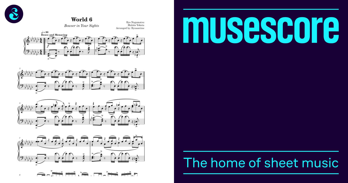 World 6 - Super Mario Galaxy 2 Sheet Music for Piano (Solo