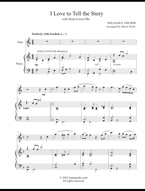 I Love to Tell the Story (Flute-Piano) (Arr. Marty Parks) - William G. Fischer (Flute and Piano)