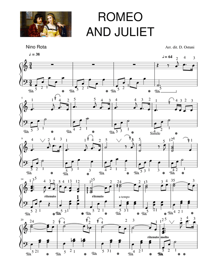 ROMEO AND JULIET Sheet Music for Piano (Solo) Easy