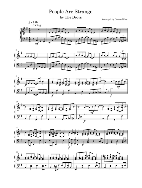 People are strange – The Doors (Piano Solo)