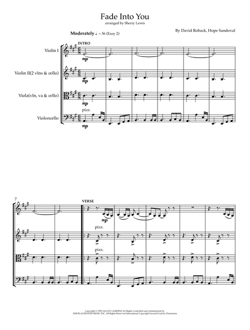 Fade Into You (Arr. Sherry Lewis) - Hope Sandoval, David Roback (String Ensemble)