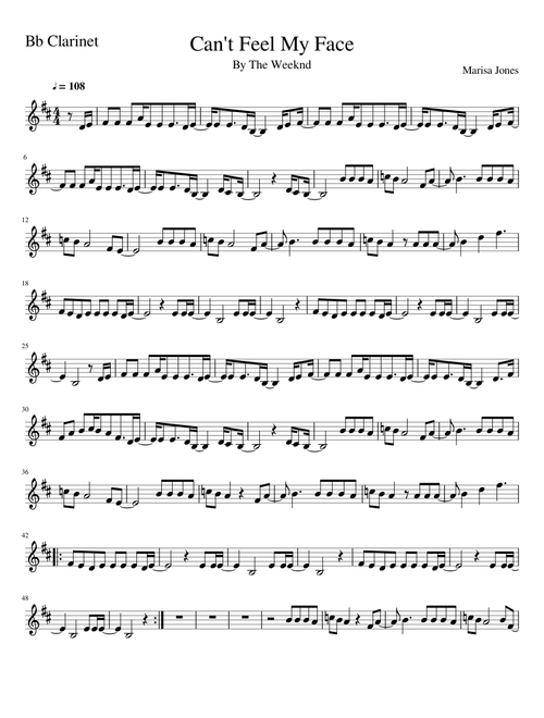Can't Feel My Face Clarinet