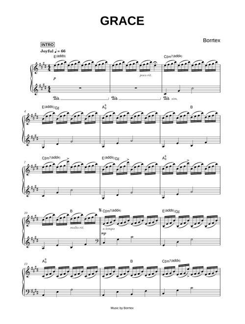 Grace - Borrtex (Piano)