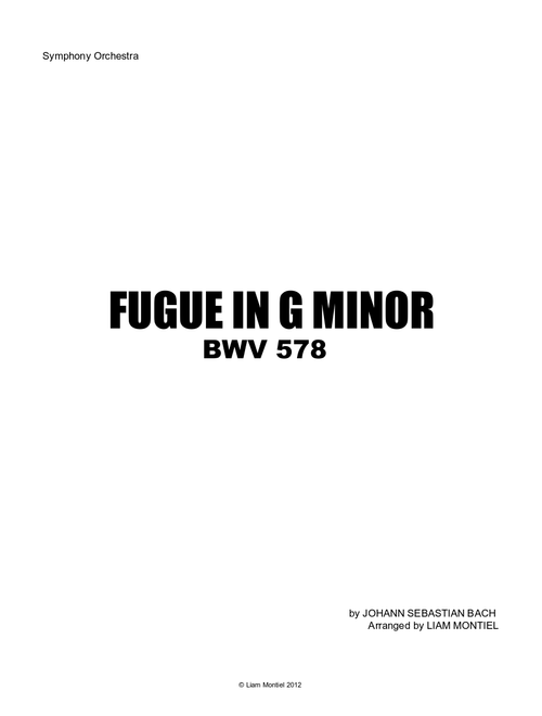 Fugue in G Minor: BWV 578 - Symphony Orchestra