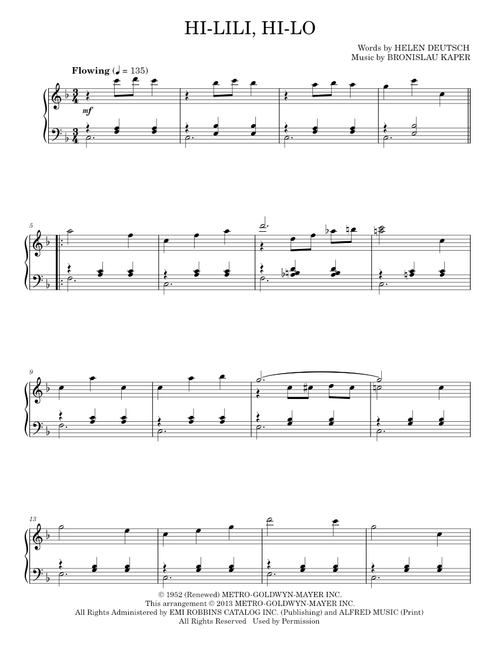 Hi-Lili, Hi-Lo - Bronislau Kaper, Helen Deutsch (Piano Solo)