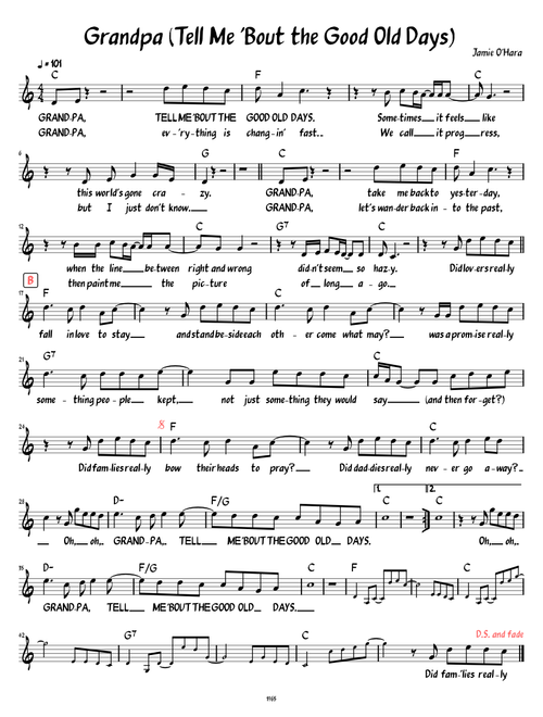 Grandpa (Tell Me 'Bout the Good Old Days) (Lead sheet with lyrics )