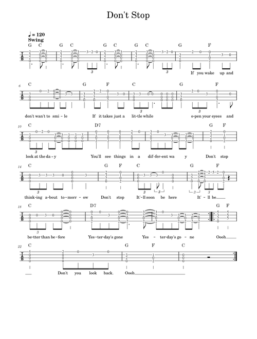 Don't Stop – Fleetwood Mac (Ukulele Chord Melody)