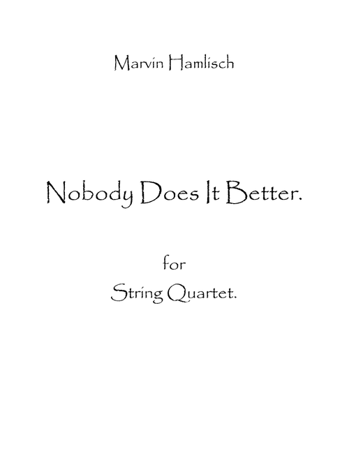 Nobody Does It Better (Arr. Spence Bundy) - Carly Simon (String Quartet)