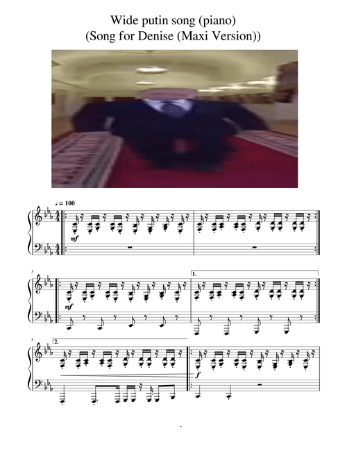 Wide Putin Walking meme (Piano)
