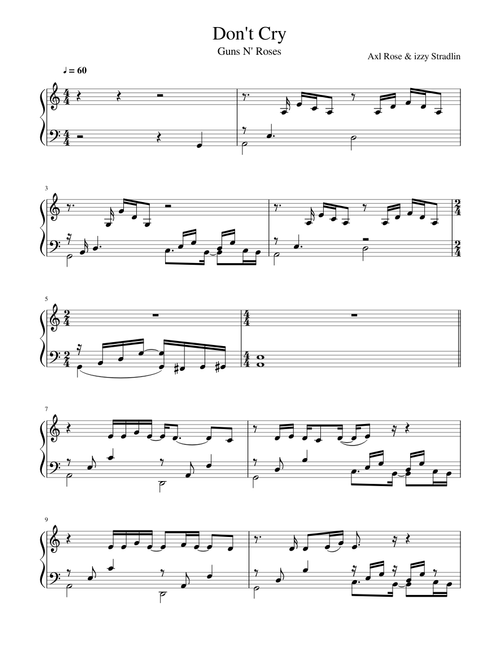 Guns N' Roses - Don't Cry (original)