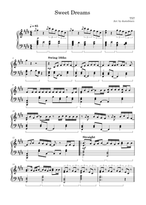 Sweet Dreams – TXT (easy) Sheet Music for Piano (Solo) | MuseScore.com